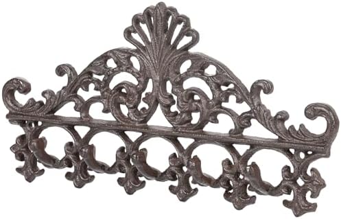 Sungmor Vintage Cast Iron Chrysanthemum Coat Hook with 5 Hooks - Image 5
