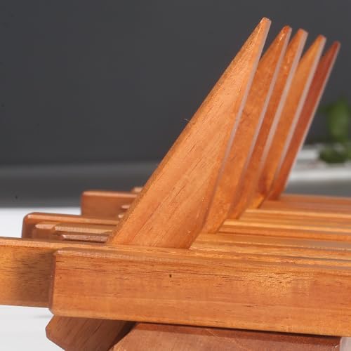 Coat Rack Wall Mount Piano Flip Down Wall Hook Rack 6 Hooks Cherry - Image 4