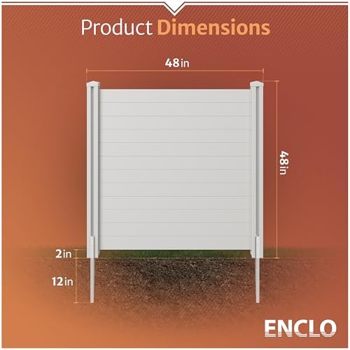 Enclo Premium White Vinyl Privacy Screen, DIY No Dig Kit - Image 6