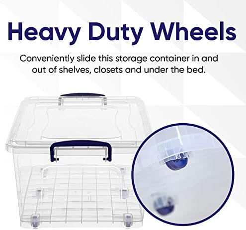 Superio Storage Containers With Wheels (3 Pack), Stackable Large Storage Containers With Lids, Durable Latches (32 Qt) - Image 7