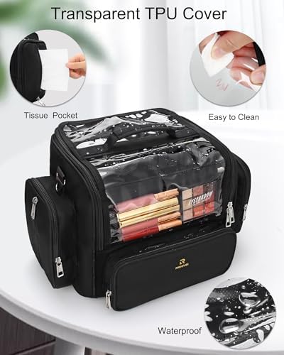 Makeup Brush Bag, Extra Large Clear Makeup Brush Holder for Makeup Artists - Image 4