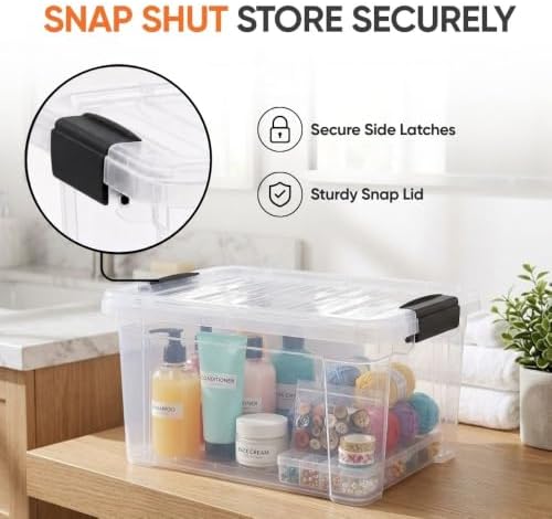 Superio 6.6 Quart Clear Plastic Storage Boxes with Lids, Stackable Organizer Containers, BPA-Free Storage Bins for Home, Office, School & Dorm, 3 Pack - Image 6