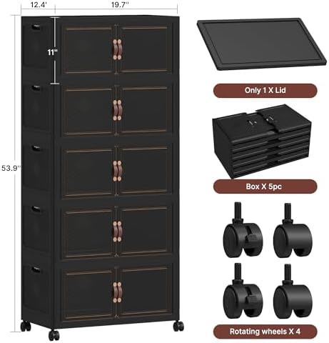 620QT Extra Large Stackable Storage Bins with Lids & Wheels - Image 2