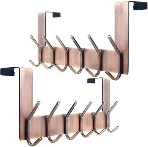 WEBI Over The Door Hooks for Hanging,Door Hanger,Over The Door Towel Rack,Over Door Coat Rack for Hanging Clothes,Towels,Antique Copper,2 Packs by WEBI