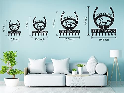 Custom Horseshoe Metal Key Holder for Wall, Personalized Family Name Metal Key Hooks - Image 5