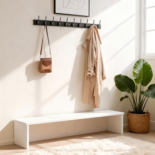 WEBI Coat Rack Wall Mount,38 1/4" Long Coat Hooks Wall Mounted,Bamboo Coat Hanger Wall Hook Rack,Jacket Hanger,10 Hooks for Hanging Coats,Clothes,Hats,Black - Image 5