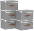 Yawinhe Collapsible Storage Boxes,Grey,10.2x7.9x6.7in,5-Pack by Yawinhe