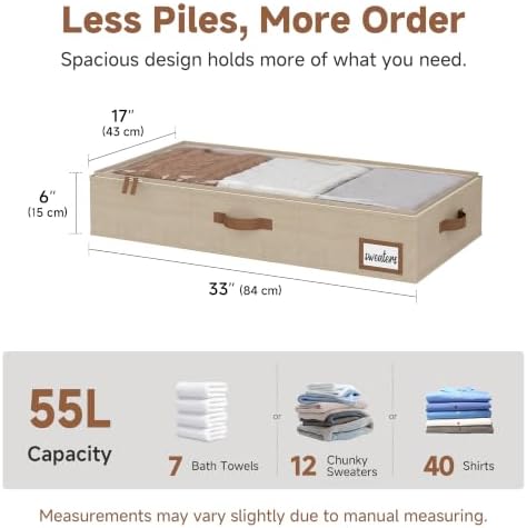StorageWorks 6 Inch Low Profile Under Bed Storage Containers with Clear Lid - Image 2