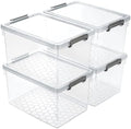 Citylife 48 Qt Ultra-Thick Plastic Clear Storage Bins with Lids, 4-Pack by CITYLIFEHomeOrganization