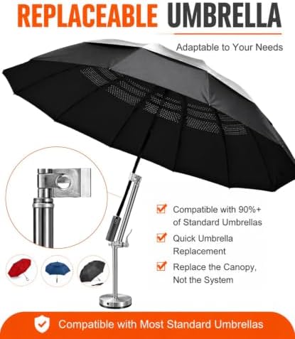 Hvac Umbrella with Magnetic Base & Clamp, Outdoor Work Umbrella - Image 7