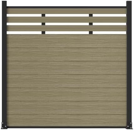 6x6 FT Wood Composite Privacy Fence Panel,Semi-Enclosed Outdoor AC Unit Cover,Trash Can Barrier | Weatherproof, Easy Installation, Durable Composite Fencing (Antique Wood with 2 Posts) - Image 2