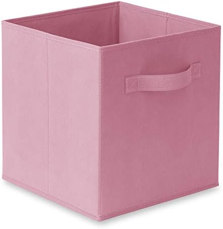 Casafield Set of 12 Collapsible Fabric Cube Storage Bins, Light Pink - 11" Foldable Cloth Baskets for Shelves, Cubby Organizers & More - Image 2