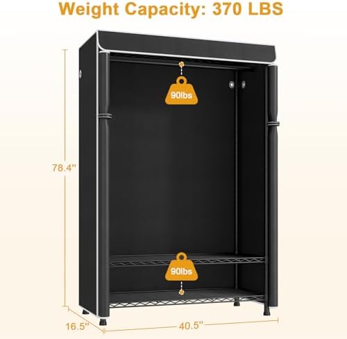 ULIFHOME H5C Plus Clothes Rack with Cover, Covered Clothing Rack Heavy Duty - Image 5