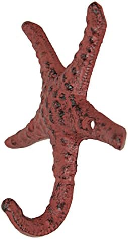 Zeckos Set of 3 Starfish Wall Hooks, Blue and Coral Orange, 4.5 Inch - Image 6