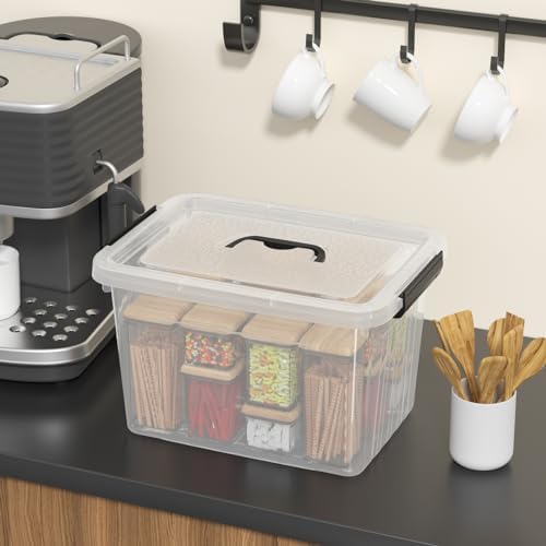 4-pack 20 L Plastic Latching Boxes Totes, Clear Storage Bins with Lids/handles - Image 6