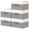 OUTBROS Storage Bins with Lids, White/Grey, 5 Pack 10.2 x 7.9 x 6.7in by OUTBROS