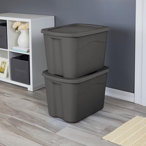 18-Gallon Plastic Storage Bins with Snap-on Lids – 8-Pack, Home Organization Essential - Image 2