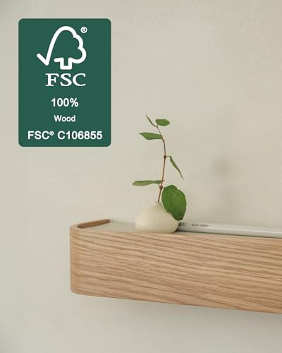 Kazai. Key Holder 'Toke' | Minimalist Key Hook Design from Berlin | Modern Key Holder Wall Mount with Wooden Shelf | Key Rack for Wall as Entryway Organizer | Oak - Image 2