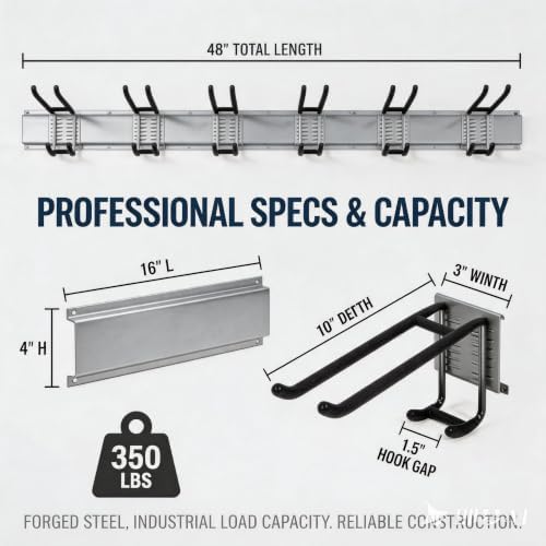 Aking Ace 48-Inch Garage Wall Organizer, Heavy-Duty Hook Set, 350lbs - Image 5
