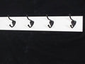 White Coat Rack with Oil Rubbed Bronze Hat & Coat Style Hooks (20" x 3.5" with 4 hooks) by PEG+AND+RAIL