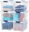 IRIS USA 6 Pack Clear Plastic Storage Bins with Latching Lids, 40 Qt by IRISUSA