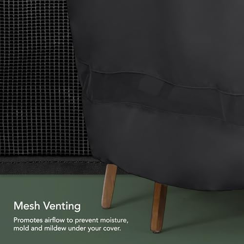 Covermates Round Dining Table Cover - Water-Resistant Polyester, Mesh Ventilation, Patio Table Covers, Round 54DIAMETER x 25H, Black - Image 5