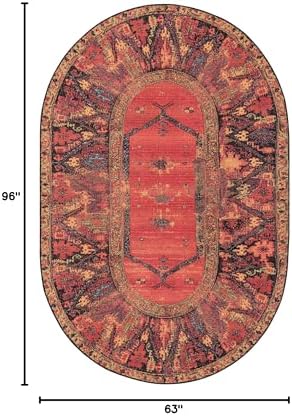 Unique Loom Outdoor Tribal Collection Area Rug - Quepos (5' 3" x 8' Oval Multi/Black) - Image 2