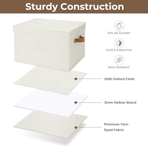 StorageWorks Fabric Storage Bins with Lids, Closet Storage Bins - Image 5
