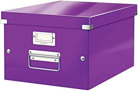 Leitz A5 Storage Box, Click and Store Range 60430001 - Small, Purple Storage Box A4 by Leitz