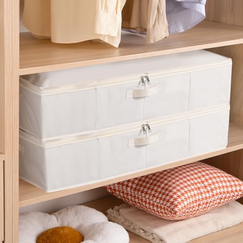 Underbed Storage Organizers,Beige,3 Pack,31.5x15.7x5.9 Inch - Image 2