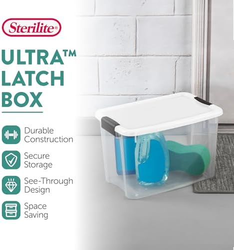 Sterilite Ultra Latch Box with Lids for Home and Office, 30 Quart, 6-Pack - Image 2
