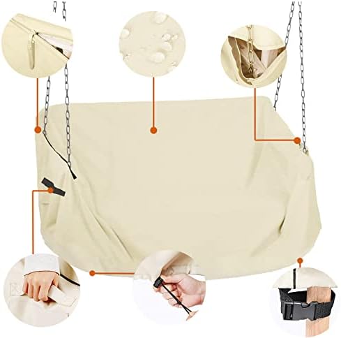 Porch Swing Cover 56Inch Waterproof Hangng Swing Cover for Outdoor Patio Furniture Cover - Image 3