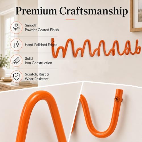 Coat Rack Wall Mount, Modern Wave Metal Wall Hooks - Image 5