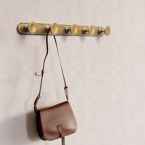 Coat Hook Wall Mounted, Antique Brass Zinc Alloy with 5 Hooks - Image 7