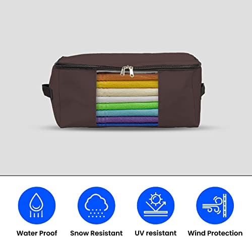 Covers & All Storage Bags, Made of 12 Oz Waterproof, UV-Resistant & Tear-Proof Cover Max Fabric, Multipurpose, for Indoors/Outdoors (18" W x 13" D x 8" H Inches, Coffee, Pack of 5) - Image 3
