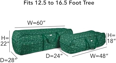 Covermates Christmas Tree Storage Bag, Green Snowflake - Image 3