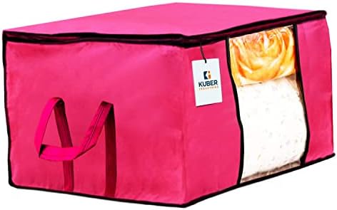 Kuber Industries 9 Pack Under Bed Storage Bags | Clothes Organizer | Non Woven Duvet, Blanket Cover | Clear Window & Premium Zipper | - Image 2