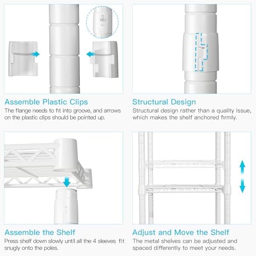 FUTASSI Rolling Clothes Rack, Clothing Racks for Hanging Clothes, White - Image 6
