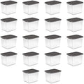 Sterilite 18-Pack Plastic Storage Bins w/ Lids, Shelf Totes Clear Containers, 50 Qt, Gray by Sterilite