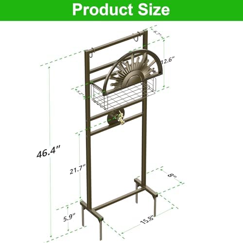 Garden Hose Holder with Faucet Holds 150-Feet Hose for Outside 4 Spikes - Image 4