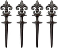 Lulu Decor, Cast Iron Garden Fleur de lis Hose Guides Antique Black, Set of 4. Strong and Decorative Hose Guide that Protects Your Plants and Provides Elegance to Your Garden. by LuluDecor