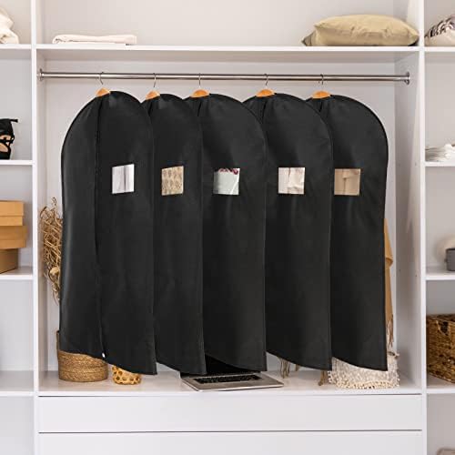 Woanger 24 Pack Black Garment Bag Bulk for Closet Storage - Image 7