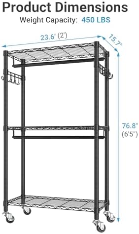 VIPEK R2 Mini Rolling Clothes Rack Portable Closet for Hanging Clothes - Image 4