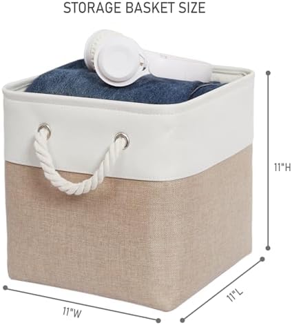11 Inch 6 Pack Cube Storage Bins with Handles - Image 3