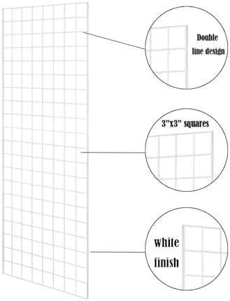 Heavy Duty Gridwall Panels Commercial Grade Grid Panel for Retail Display Wall, 2' Width x 5' Height, White (Pack of 4) - Image 4