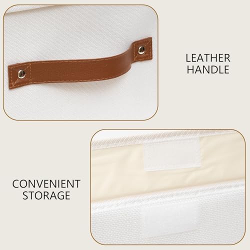 Yawinhe Storage Boxes, Set of 3 Fabric Crates, 13 x 23 x 20 cm, White - Image 7