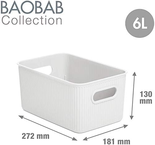 Tatay 7010901 Multipurpose Organizer Basket Set with Lid, 3X White, Medium - Image 3