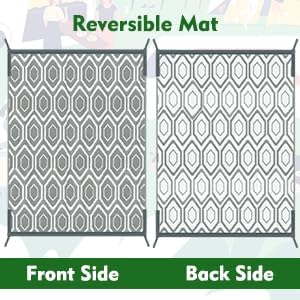 10x14 Outdoor Rug, Plastic Woven Patio Mat, Waterproof RV Camping Rug - Image 6