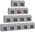 Homsorout Storage Cube 11 Inch - Cube Storage Bins with Window, Closet Storage Baskets with Handle, Fabric Bins for Closet, Shelves, Toys, Clothes, Set of 14, Grey by Homsorout