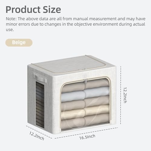 FHSQX 6 Pack Clothes Storage Bins,Ivory White, 16.5x12.2x12.2inch (40L) - Image 6